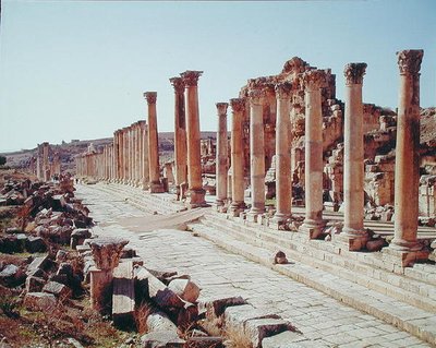 View of the Street of Columns, originally built c.39-76 BC by Roman Roman